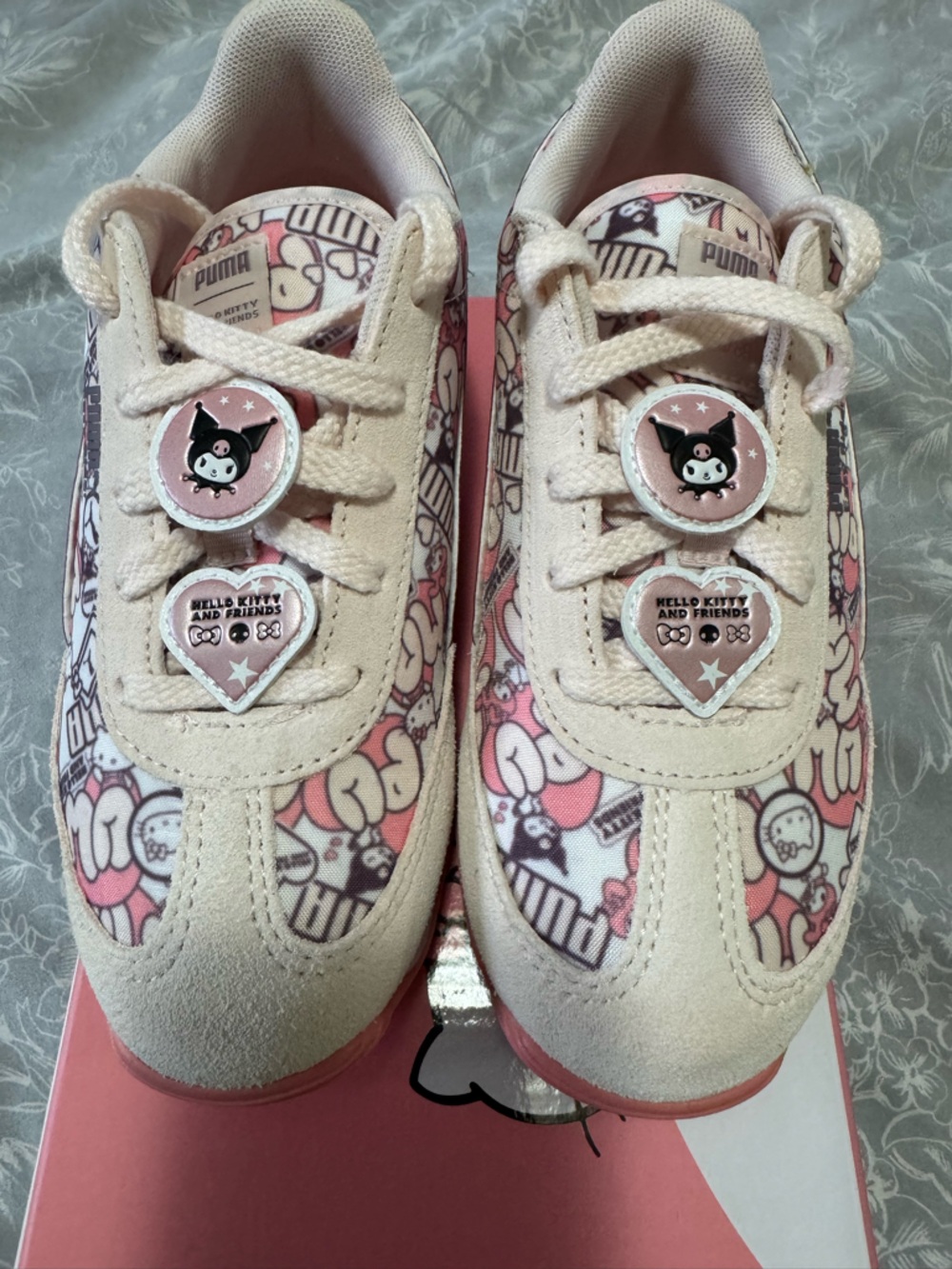 Puma Kids Pink and White Hello Kitty & Kuromi Sneakers